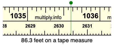 86.3 feet on a tape measure