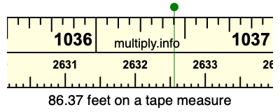 86.37 feet on a tape measure