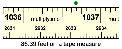 86.39 feet on a tape measure