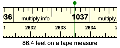 86.4 feet on a tape measure