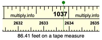 86.41 feet on a tape measure