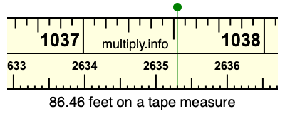 86.46 feet on a tape measure
