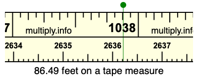 86.49 feet on a tape measure