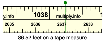 86.52 feet on a tape measure