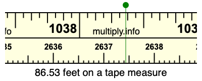 86.53 feet on a tape measure