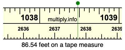 86.54 feet on a tape measure
