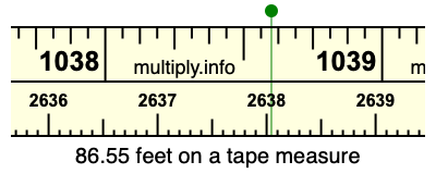 86.55 feet on a tape measure