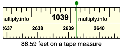 86.59 feet on a tape measure