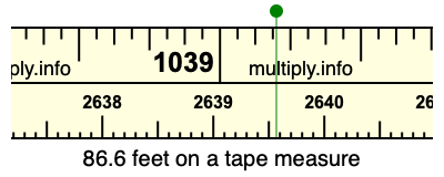 86.6 feet on a tape measure