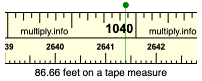 86.66 feet on a tape measure