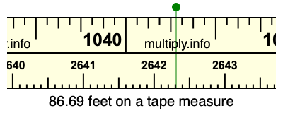86.69 feet on a tape measure