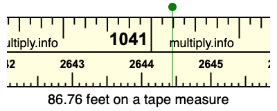 86.76 feet on a tape measure