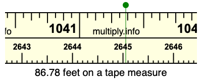 86.78 feet on a tape measure