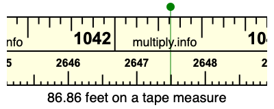86.86 feet on a tape measure