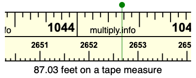 87.03 feet on a tape measure