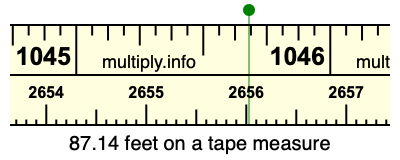 87.14 feet on a tape measure