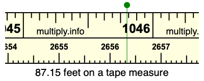 87.15 feet on a tape measure