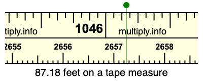 87.18 feet on a tape measure