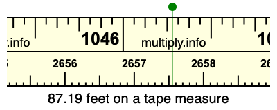 87.19 feet on a tape measure
