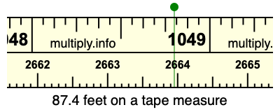 87.4 feet on a tape measure