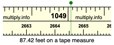 87.42 feet on a tape measure