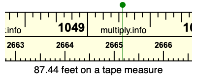 87.44 feet on a tape measure