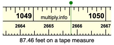 87.46 feet on a tape measure