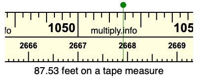 87.53 feet on a tape measure