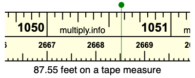 87.55 feet on a tape measure