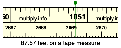 87.57 feet on a tape measure