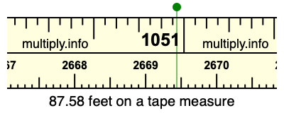 87.58 feet on a tape measure