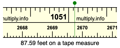 87.59 feet on a tape measure