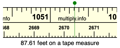 87.61 feet on a tape measure