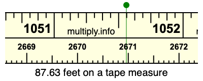 87.63 feet on a tape measure