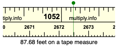 87.68 feet on a tape measure