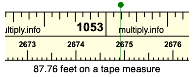 87.76 feet on a tape measure