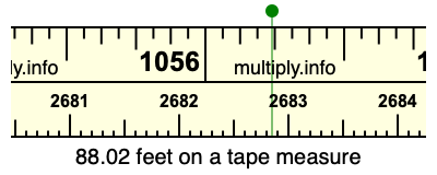 88.02 feet on a tape measure