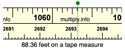 88.36 feet on a tape measure