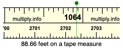88.66 feet on a tape measure