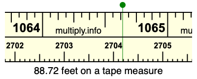 88.72 feet on a tape measure
