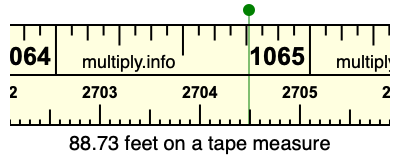 88.73 feet on a tape measure