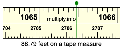 88.79 feet on a tape measure