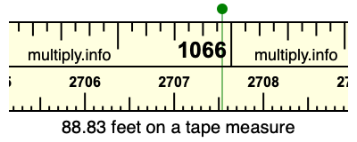 88.83 feet on a tape measure