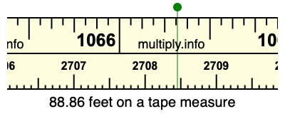 88.86 feet on a tape measure