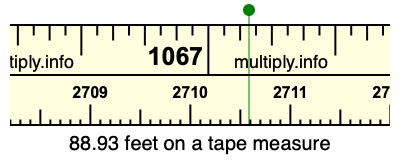 88.93 feet on a tape measure