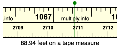 88.94 feet on a tape measure