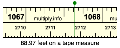 88.97 feet on a tape measure