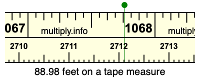 88.98 feet on a tape measure