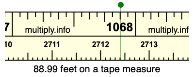 88.99 feet on a tape measure
