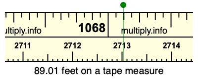 89.01 feet on a tape measure
